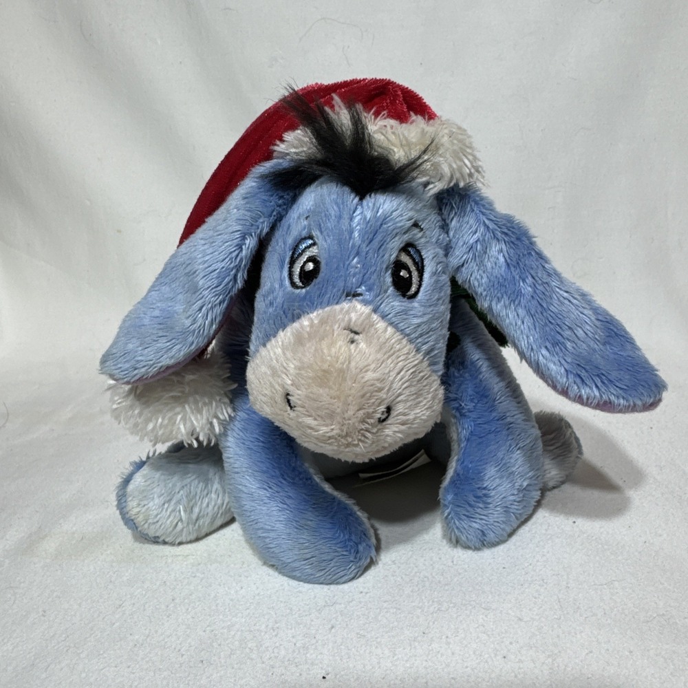 JUST PLAY 2013 DISNEY 6'' EEYORE SANTA HAT PLUSH Winnie the Pooh Christmas Baby